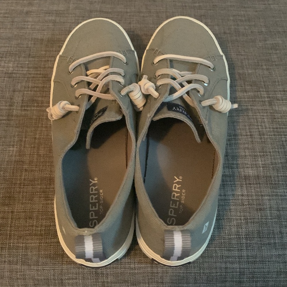 Sperry Women's Gray Canvas Sneakers - Picture 3 of 5
